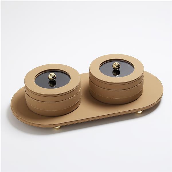 Boite sur plateau similicuir 59*29 cm