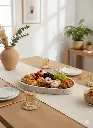 Plateau cannage galet similicuir 34*24*3.5 cm