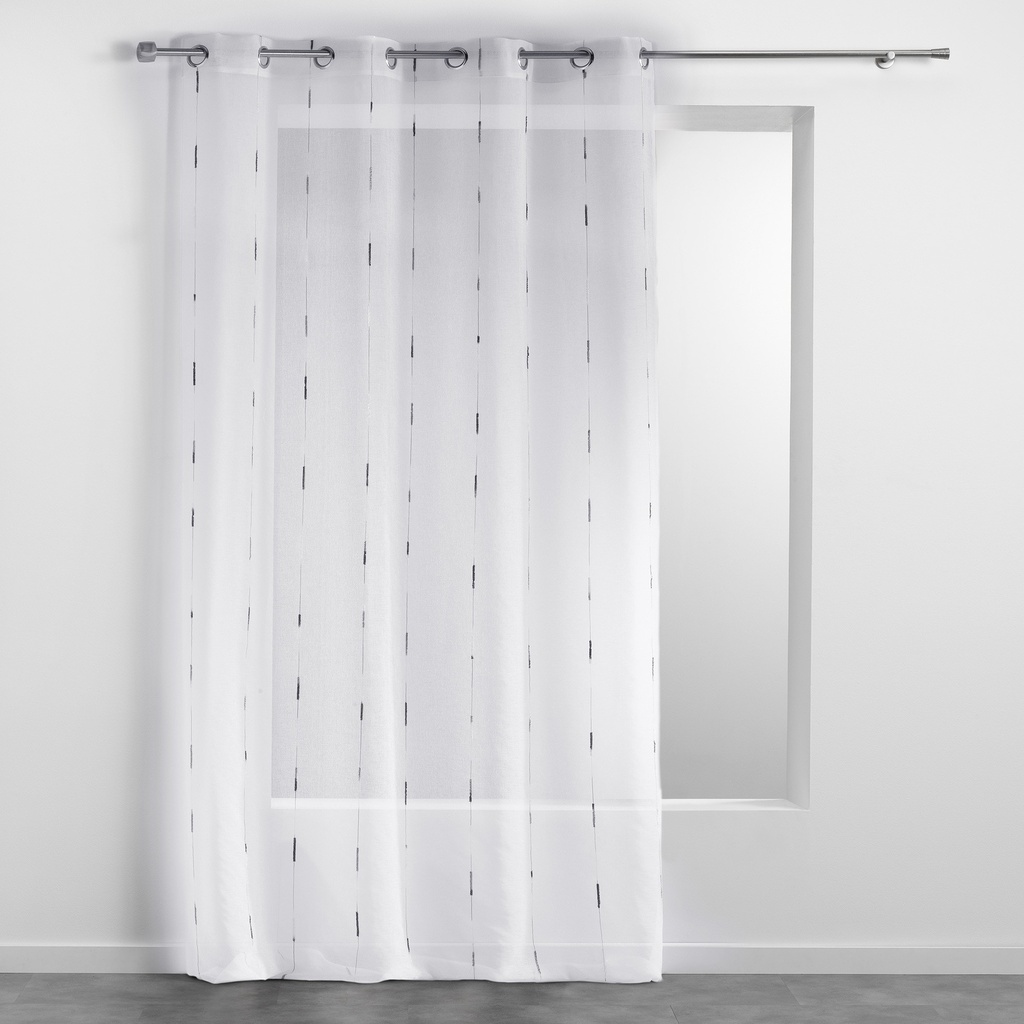 Panneau a oeillets  140 x 260 cm voile sable fils chenille chenilla gris