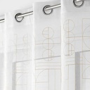 Panneau a oeillets 140 x 240 cm voile sable brode berry taupe