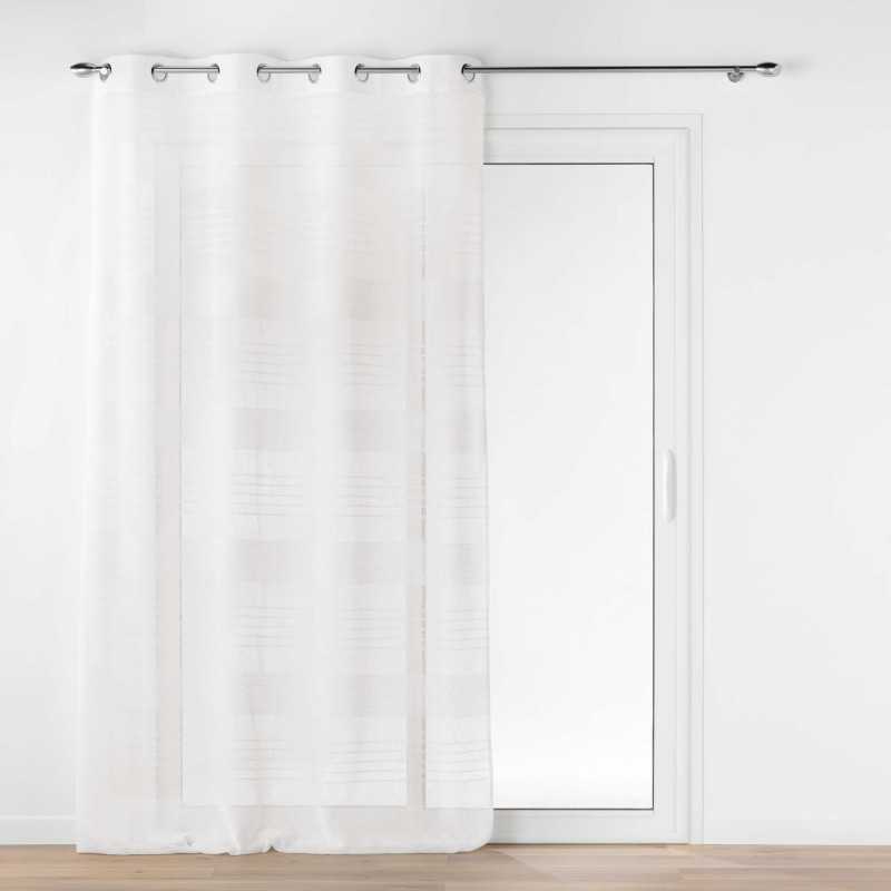 Panneau a oeillets 140 x 240 cm effet lin tisse janice blanc