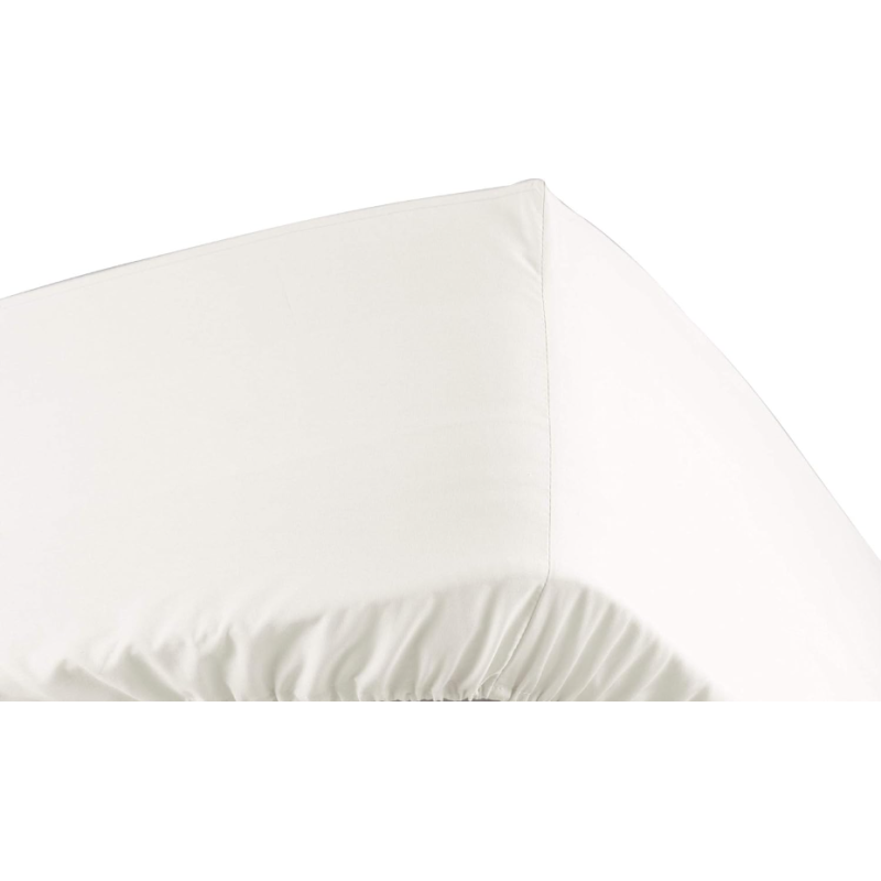 Drap housse 1 personne 90 x 190 cm percale uni 78 fils percaline naturel