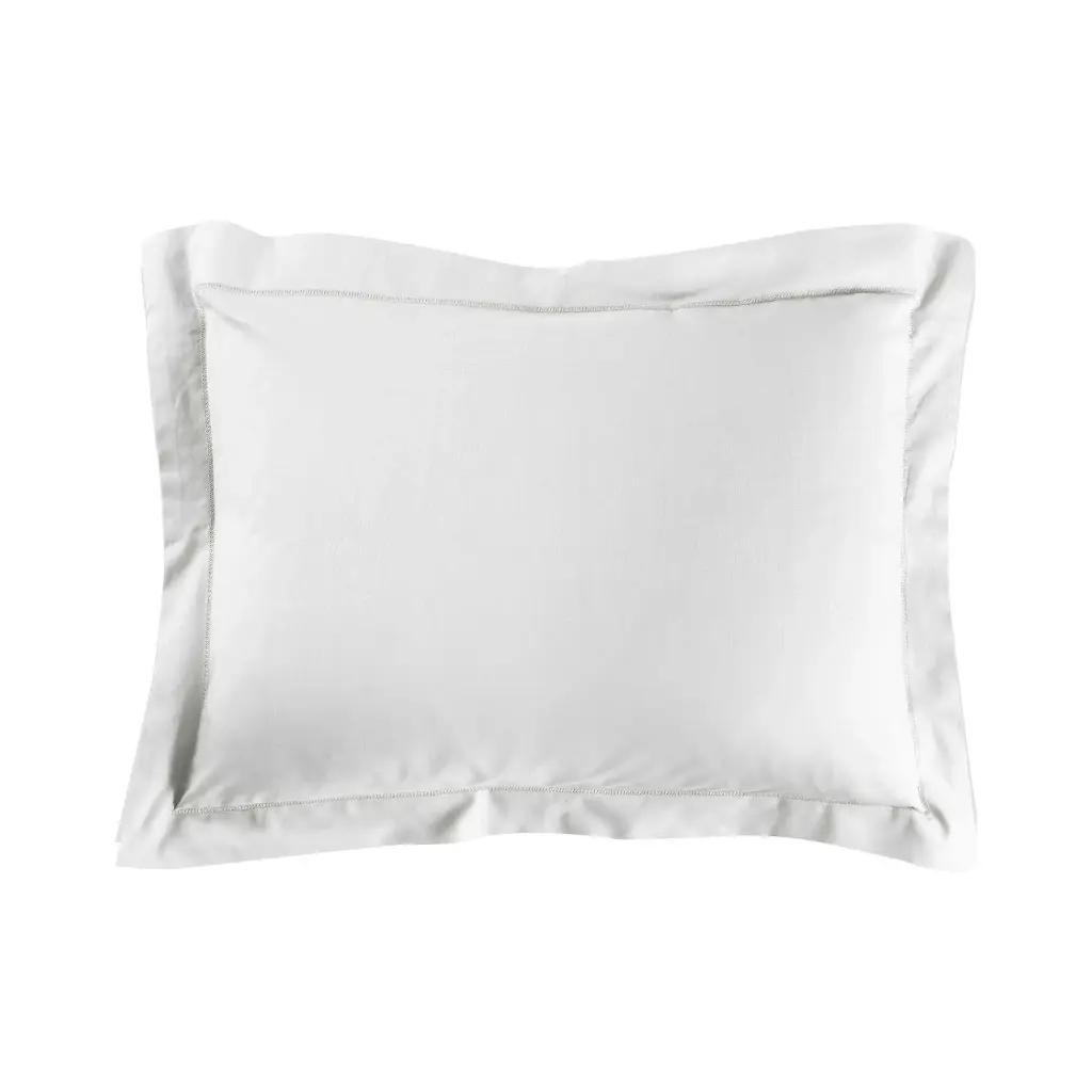 Taie d'oreiller vp 50 x 70 cm uni 57 fils lina blanc +point bourdon