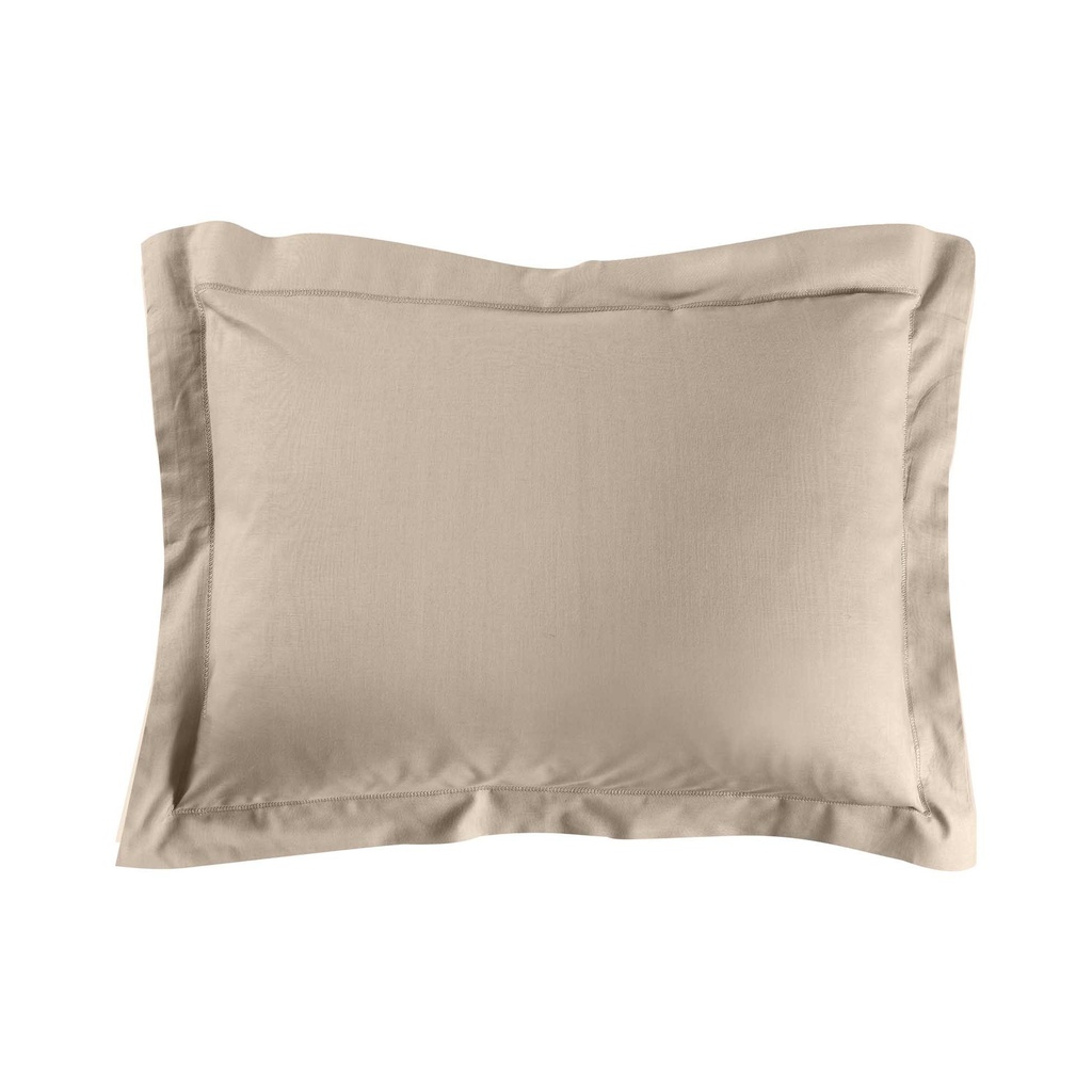 Taie d'oreiller vp 50 x 70 cm uni 57 fils lina sable +point bourdon