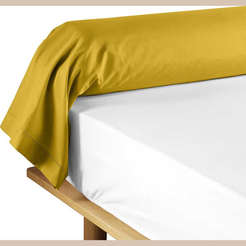 Taie de traversin 85 x 185 cm uni 57 fils lina curry avec point bourdon