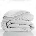 Housse de couette 2 personnes 240 x 220 cm uni 57 fils lina blanc