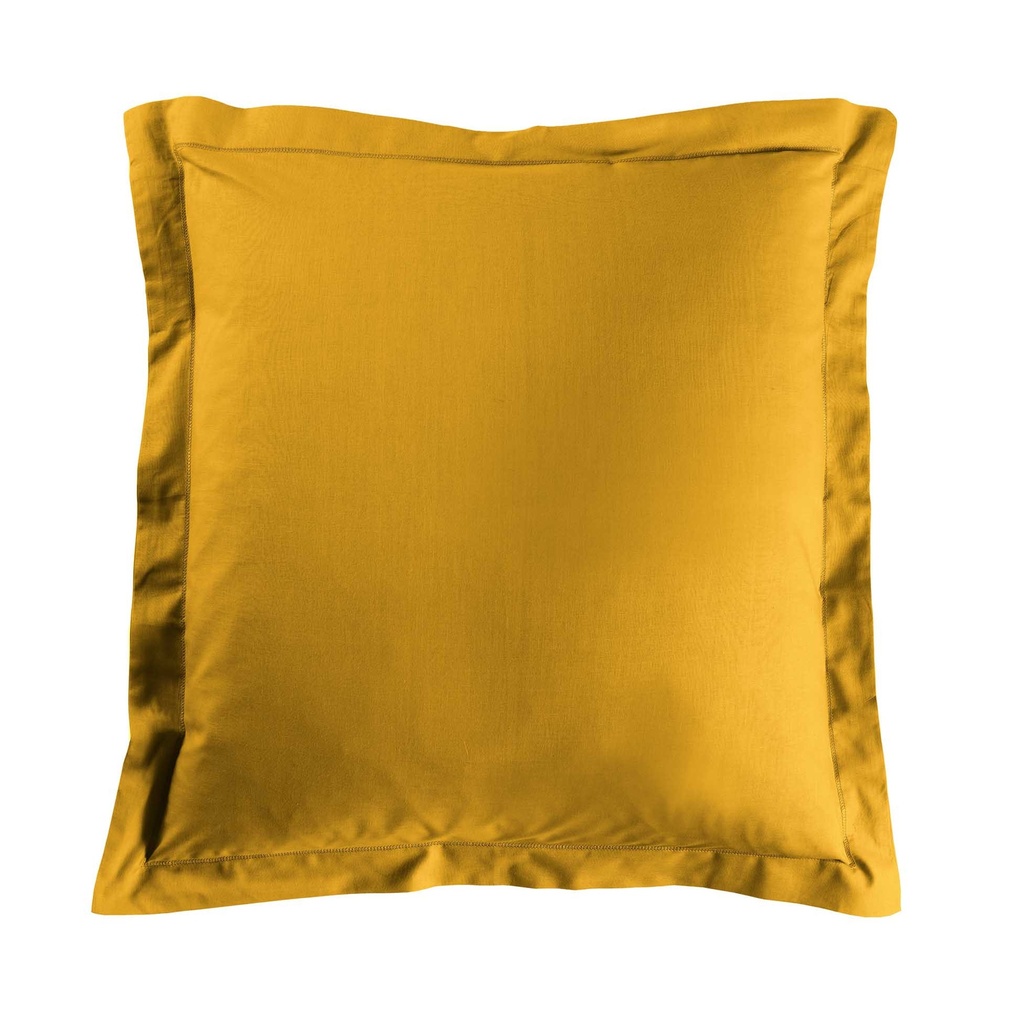 Taie d'oreiller vp 63 x 63 cm percale uni 78 fils percaline curry +p. bourdon