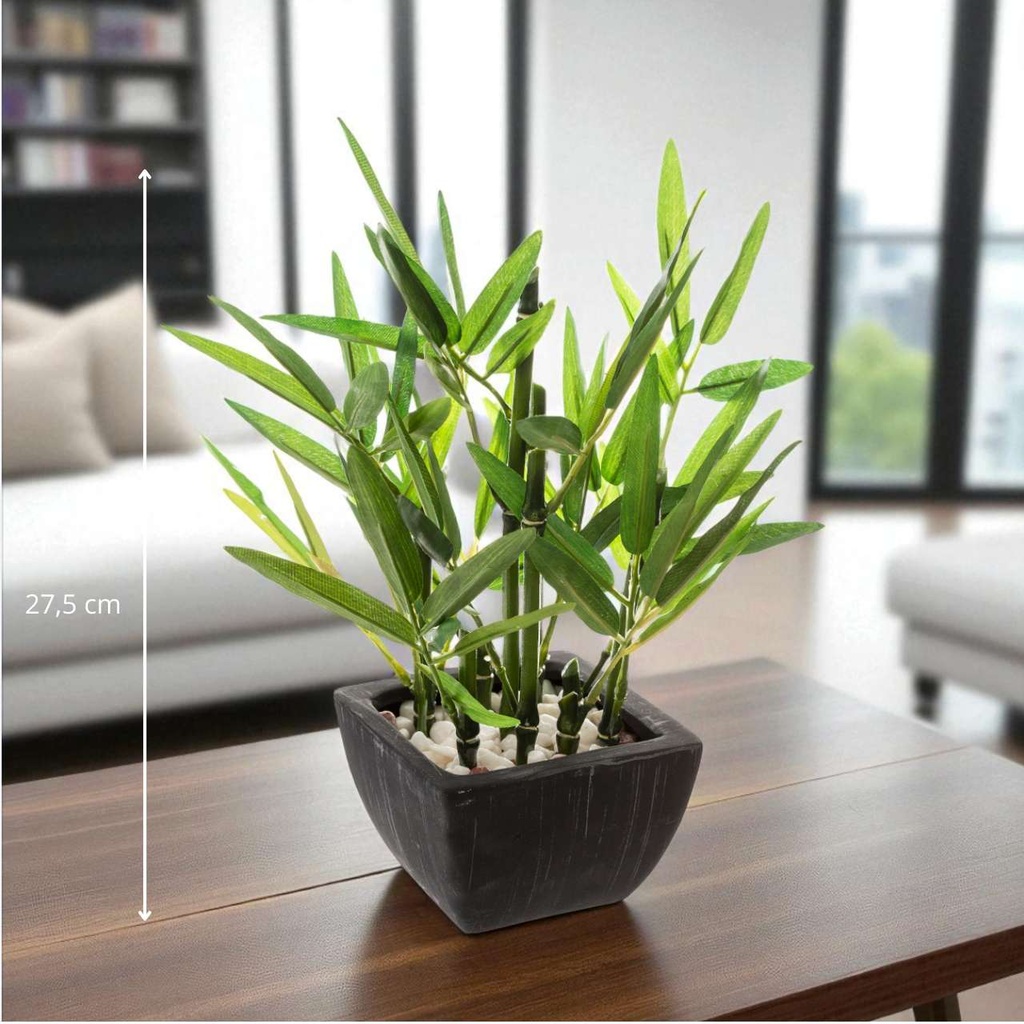 Bambou pot céramique Yori noir h26