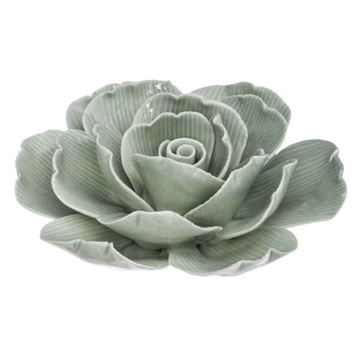 Fleur ceramique poesie d10-vert