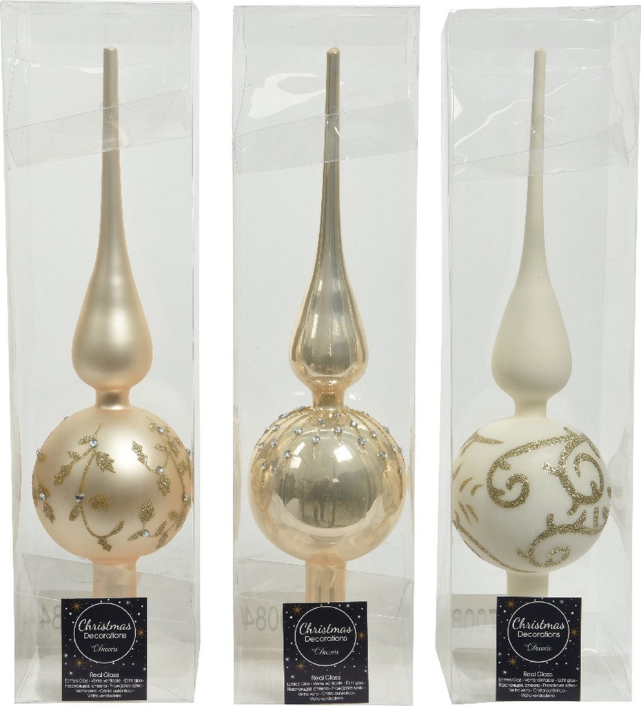 Cimier verre mat- email diamants- paillettes 3ass