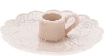 Porcelaine bougeoir tasse beige