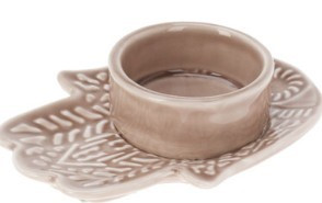 Porcelaine bougeoir main marron