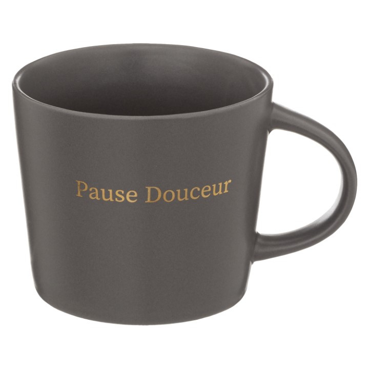 Mug gris "Pause douceur" 32cl  