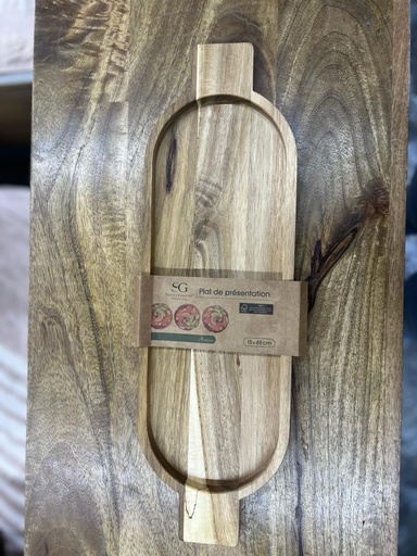 Plat de présentation en acacia MINA 15x48  
