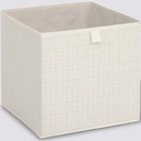 Boîte rangement 31x31 beige tweed  