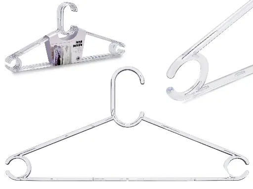 Set 4 cintres plastique transparente