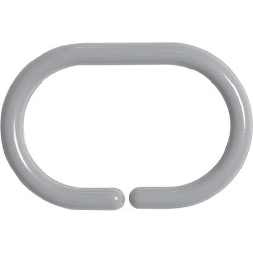 Set de 12 anneaux de douche pp - gris perle