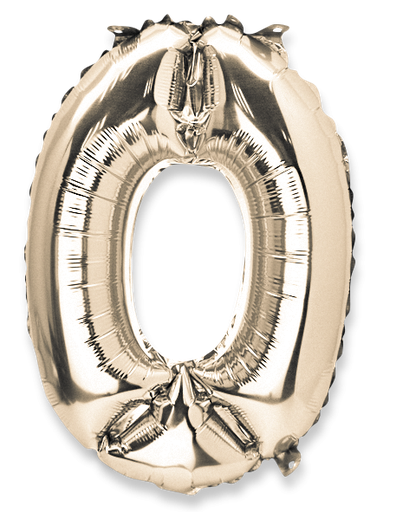  ballon metal or 36cm chiffre 0 pail