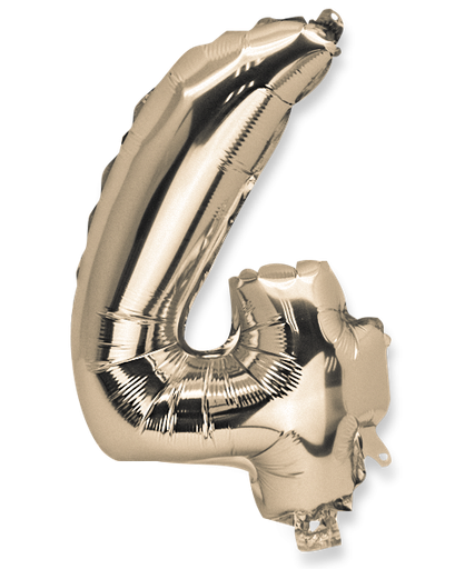  ballon metal or 36cm chiffre 4
