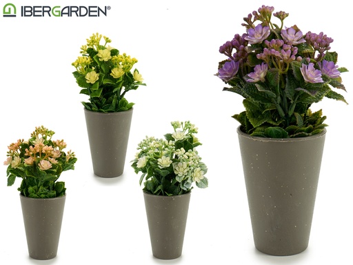 Pot de fleurs gris fleur petites boules