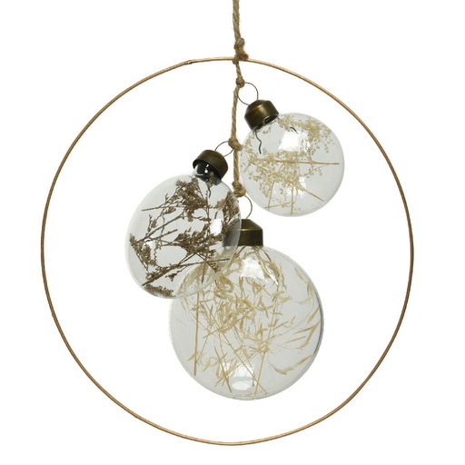 Anneau verre  deco:fleurs sechees interieur 