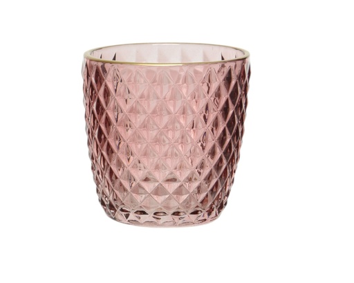 Photophore rose foncé  carreaux