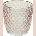 Photophore rose clair carreaux