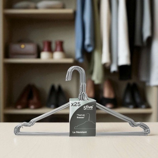 Cintres métal x25 HANG’UP gris argenté  