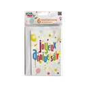 Set 6 invitation+enveloppe papier 10xh10cm anniversaire