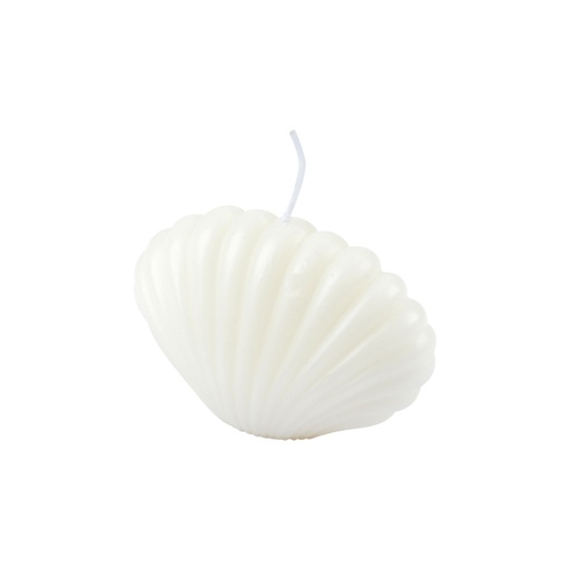 Bougie forme coquillage 9x5xh6cm arty coloris blanc