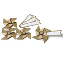 4 moulins marque places kraft paill ettes or 7x5cm