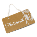 Pancarte boho "photobooth" 25x15.5c m kraft double face