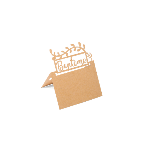 20 marque places bapteme kraft 8x12