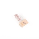 Bougie chiffre 2 metal rose gold 4.3cm sur pic