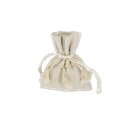 4 pochons ethnique lin pompons ivoire 8x10cm