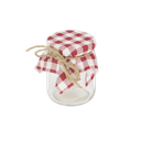 Fiole verre lin vichy rouge et blan c et ficelle 5.