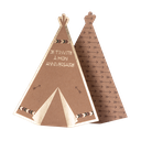 8 invitations tipi indian forest kr aft vert marron or 15.5x12.5 cm