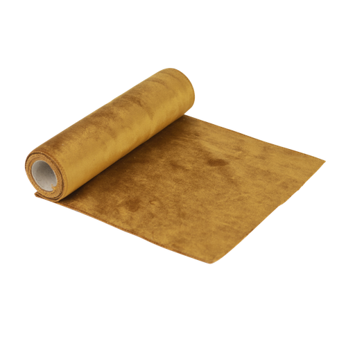 Chemin de table velours moutarde 30 cmx2.5m lavable