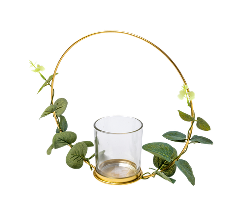 Bougeoir photophore eucalyptus sur