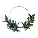 Couronne de feuilles d'olivier cerl e metal or diam 30cm
