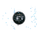 Ballon géant noir fille ou garçon c onfettis bleus 60 cm