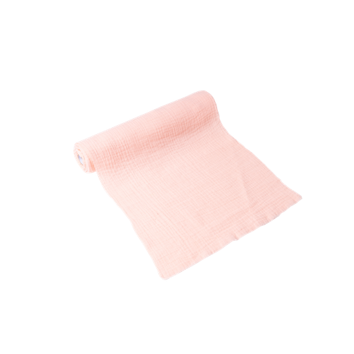 Chemin de table gaze de coton rose 30cmx3m