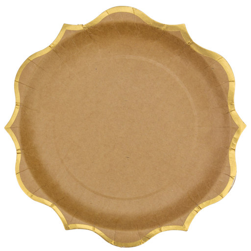 8 ass. carton kraft et liseré or 23cm