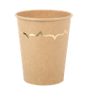 8 gobelet carton kraft et liseré or 255ml