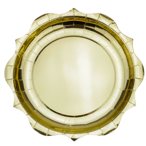 8 assiettes or metallise 23cm