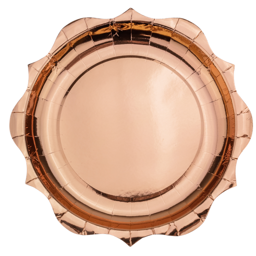 8 assiettes rose gold metallise 23cm