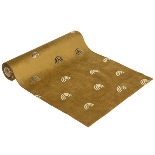 Chemin de table arc en ciel velours marron