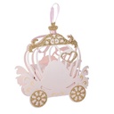 8 contenants carrosse papier rose et paillettes or 8,7x10x4cm