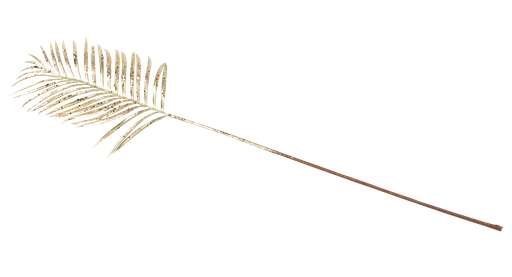 Feuille de palmier champagne metall ise et paillettes 88cm