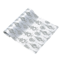 Chemin de table satin blanc boules de noel paillettes argent 28cmx5m